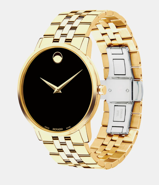 Museum Men Quartz Black Dial Analog Stainless Steel Watch