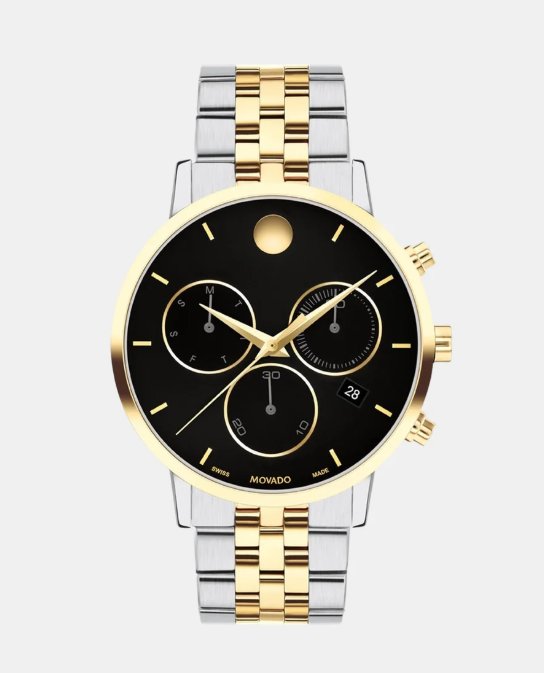 Museum Men Quartz Black Dial Chronograph Stainless Steel Watch
