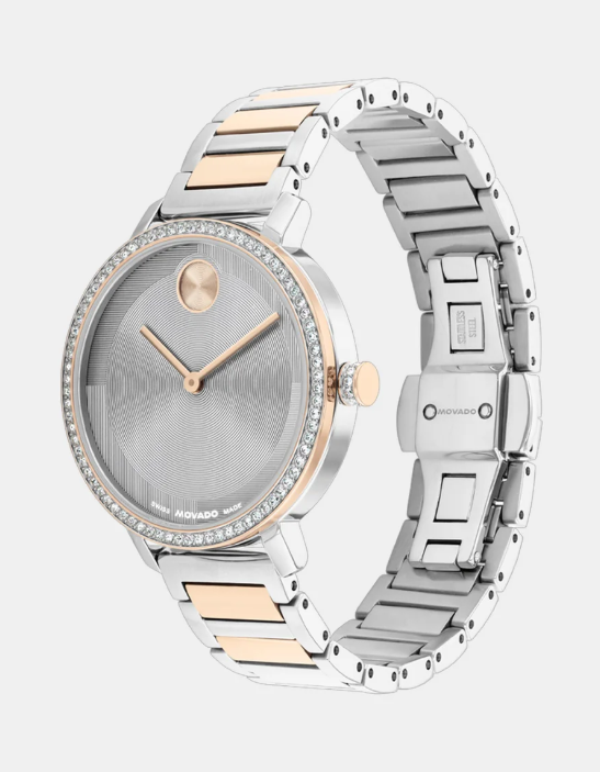 Movado Bold Women Quartz Grey Dial Analog Stainless Steel Watch