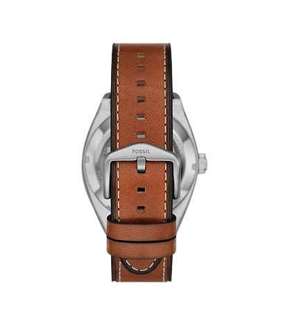 Everett Automatic Brown Leather Watch