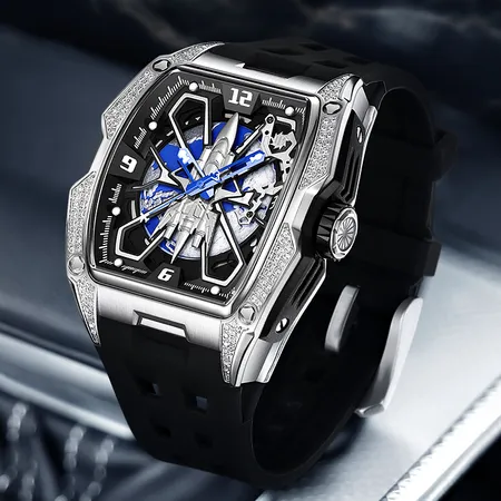HANBORO Fighter Series Men's Automatic Mechanical Watch Luminous Waterproof Trend Watch