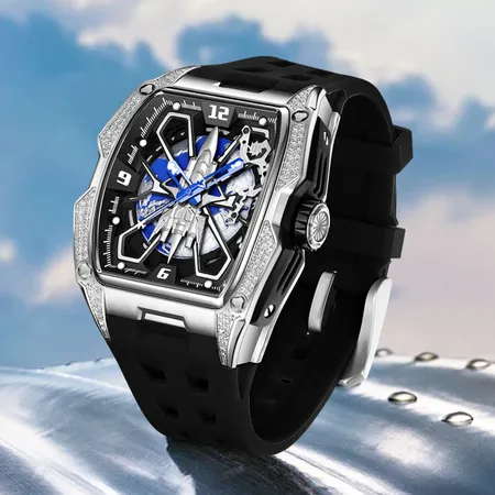HANBORO Fighter Series Men's Automatic Mechanical Watch Luminous Waterproof Trend Watch