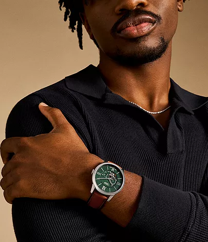 Townsman Automatic Brown Leather Watch