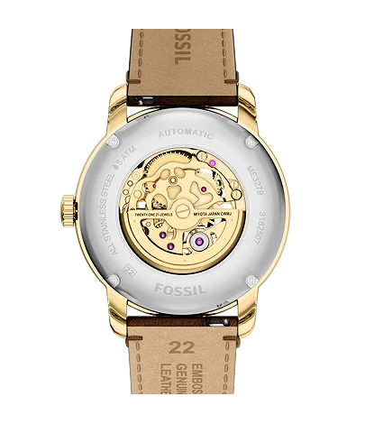 Fossil Heritage Automatic Brown Croco Leather Watch