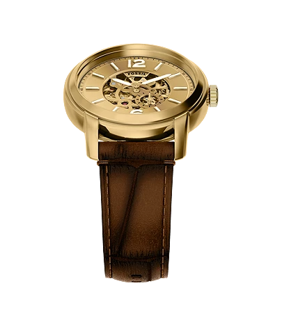 Fossil Heritage Automatic Brown Croco Leather Watch