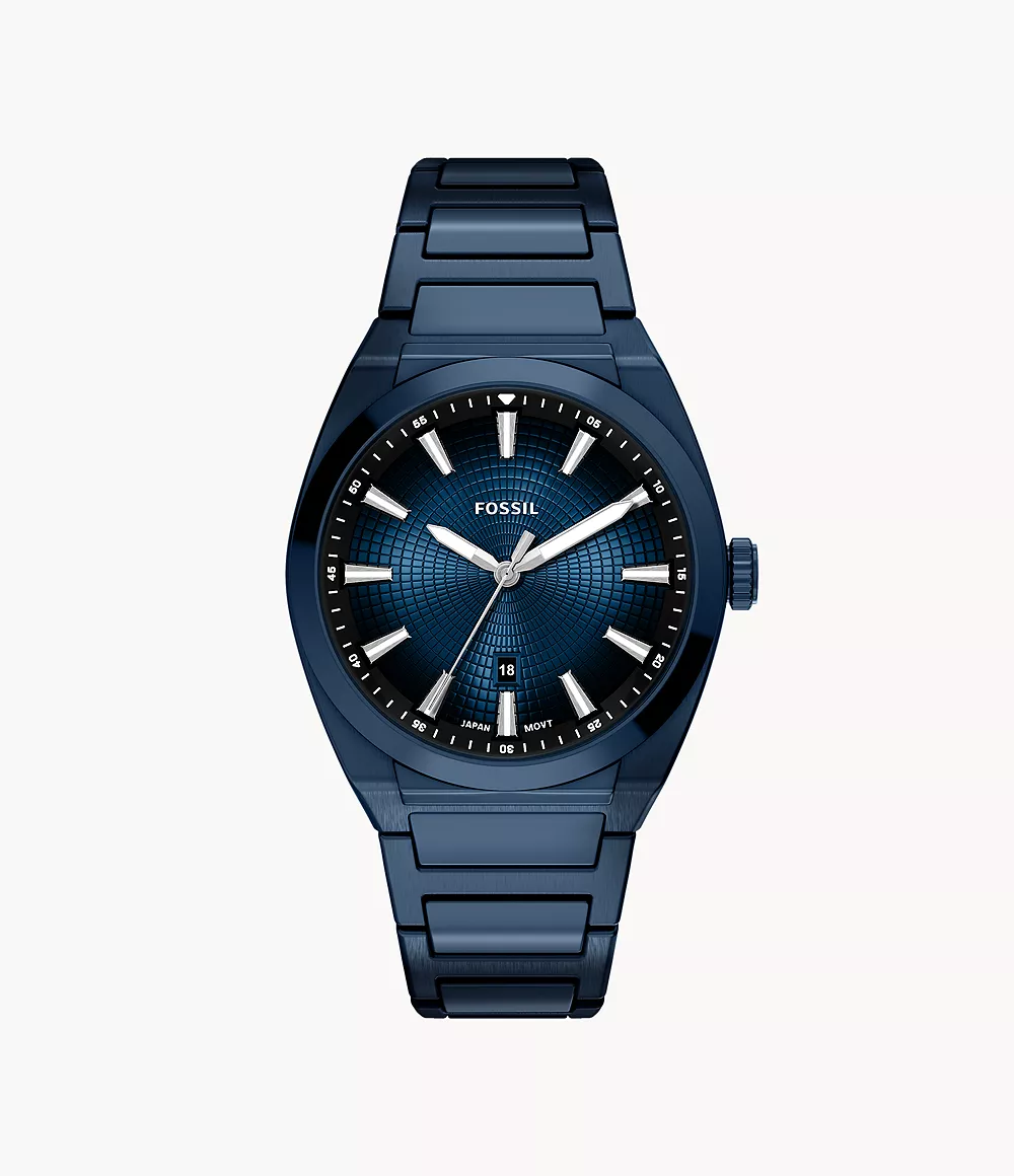 Everett Three-Hand Navy Stainless Steel Watch