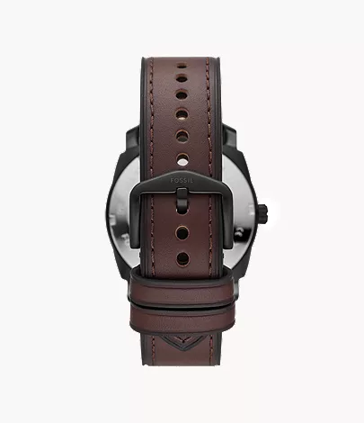 Machine Three-Hand Date Brown Leather Watch