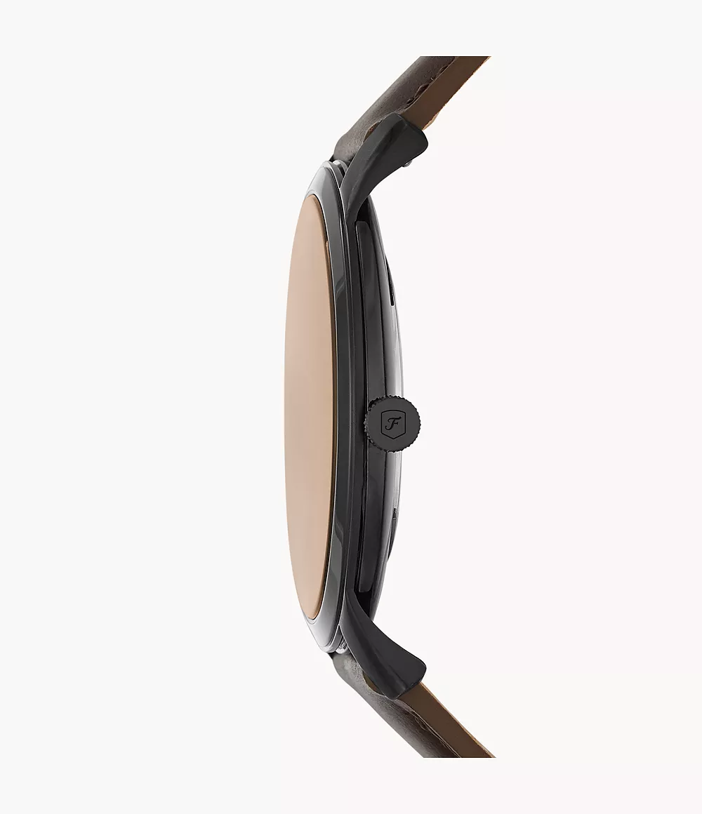 Minimalist Three-Hand Brown Leather Watch
