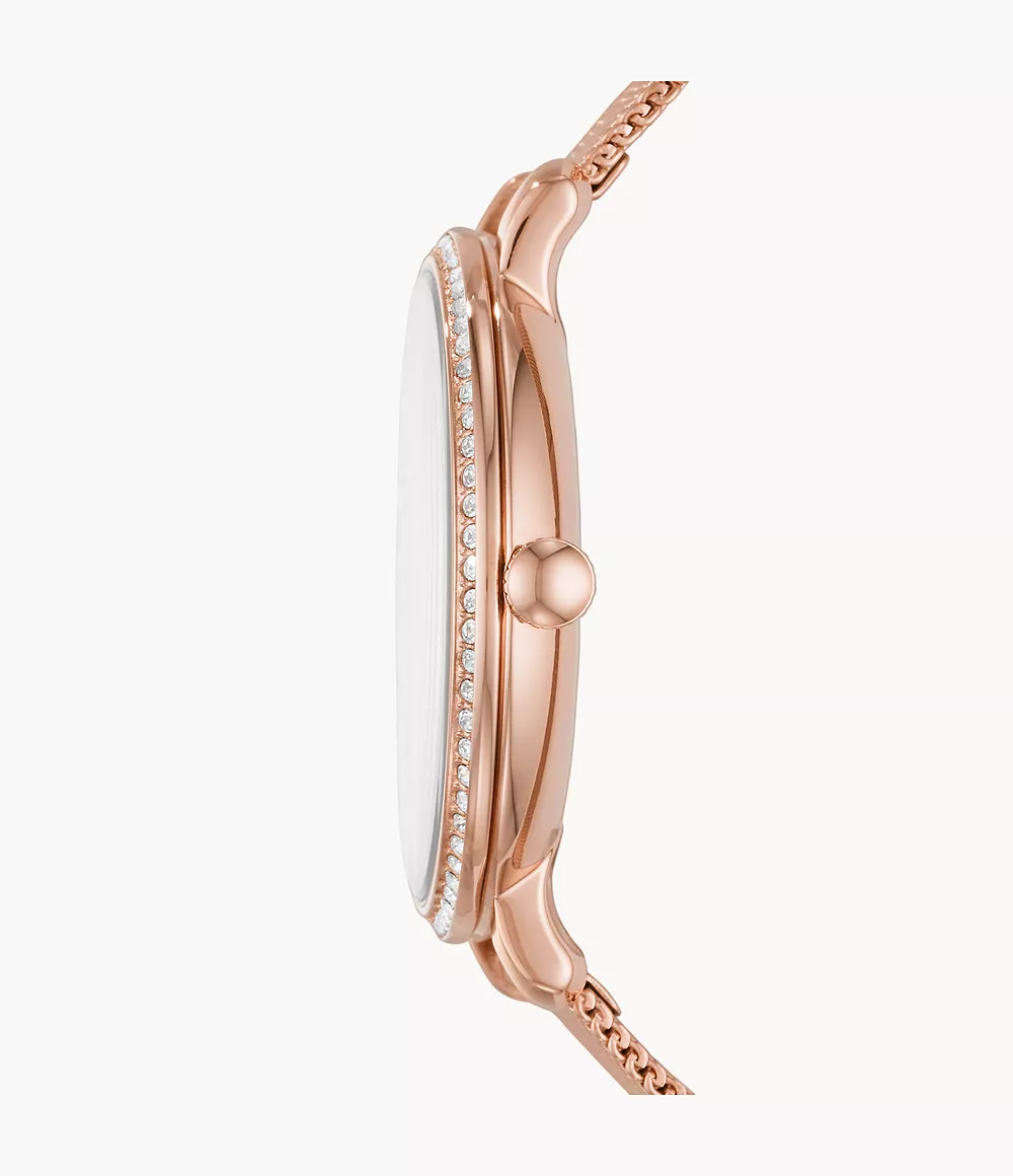 Jacqueline Three-Hand Date Rose Gold-Tone Stainless Steel Watch