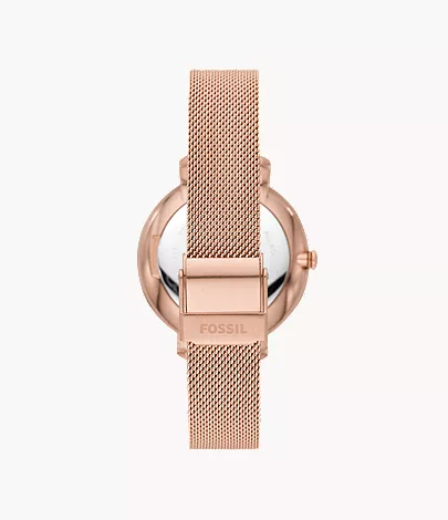 Jacqueline Three-Hand Date Rose Gold-Tone Stainless Steel Watch