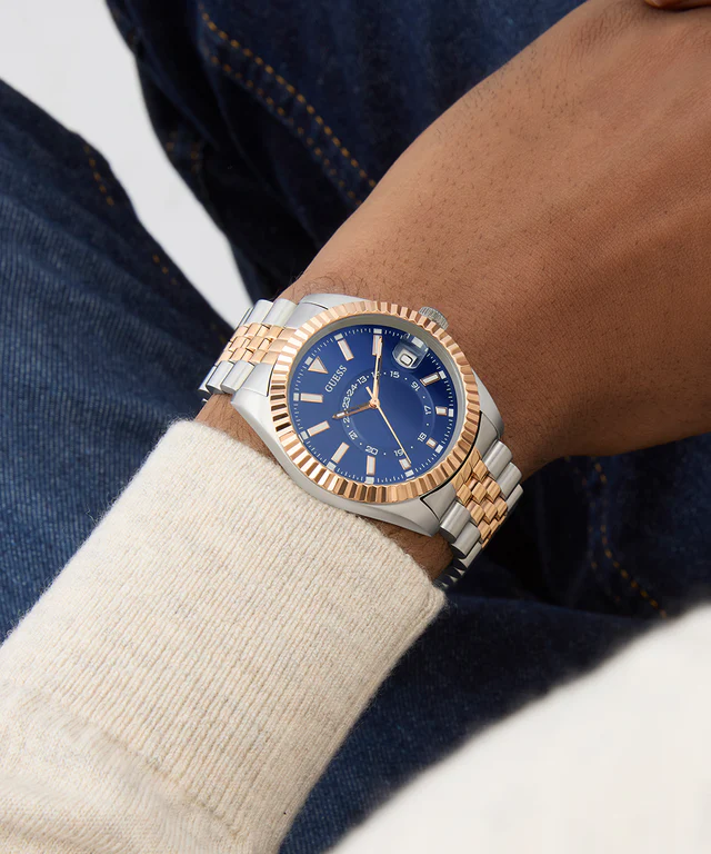 GUESS Mens Jaden 2-Tone Multi-function Date Watch