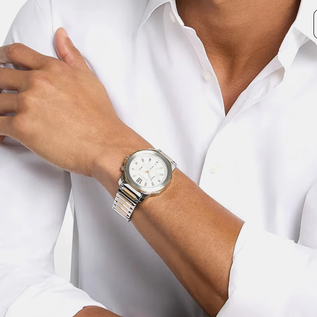 Michael Kors Oversized Prescott Men Quartz Silver Dial Chronograph Stainless Steel Watch