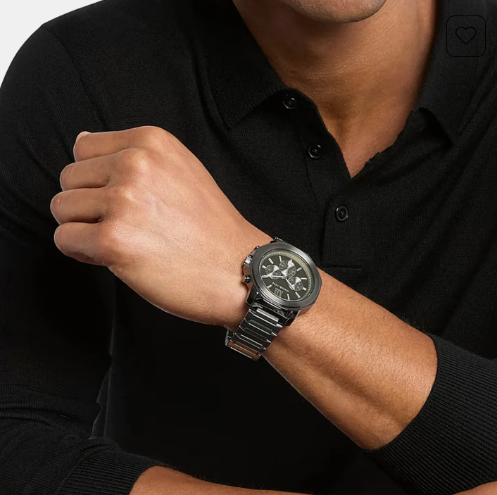 Michael Kors Oversized Prescott Men Quartz Grey Dial Chronograph Stainless Steel Watch