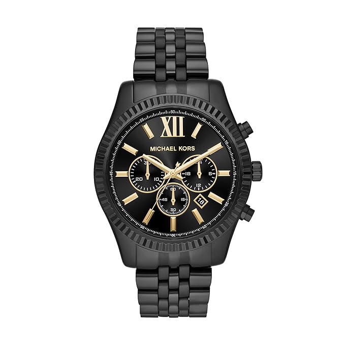 Michael Kors Lexington Analog Black Dial Men's Watch