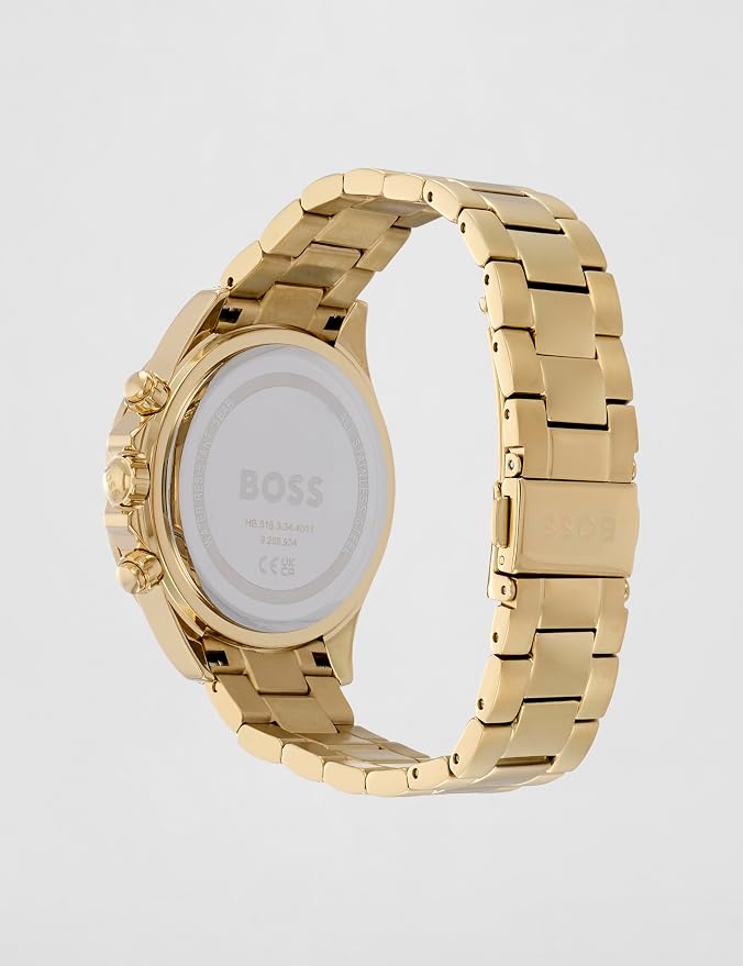 BOSS Novia - Le Qtz Multifunction Green Round Dial Women's Watch|Ionic Plated Thin Gold Steel Material|Gold Color Band