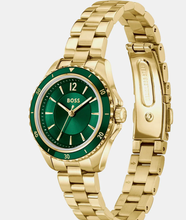 Boss Sage Aqua Women Quartz Green Dial Analog Stainless Steel Watch