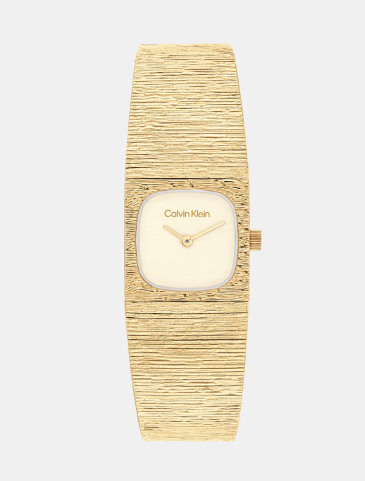 Calvin Klein Sophisticated Square Women Quartz Champagne Dial Analog Stainless Steel Watch