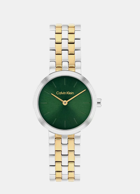Ck Women Quartz Green Dial Analog Stainless Steel Watch