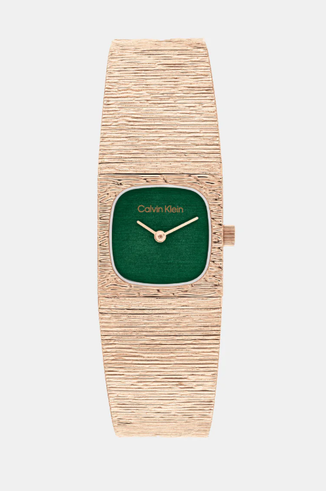 Sophisticated Square Women Quartz Green Dial Analog Stainless