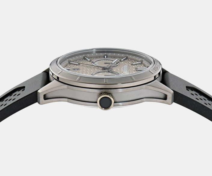 Men Quartz Gray Dial Analog Silicone Watch