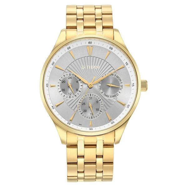 1 / 6   Titan Opulent Silver Dial Multifunction Watch for Men