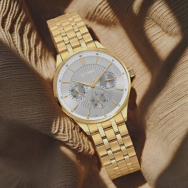1 / 6   Titan Opulent Silver Dial Multifunction Watch for Men