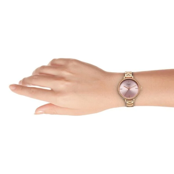 Titan Raga Showstopper Quartz Analog Pink Dial Metal Strap Watch for Women