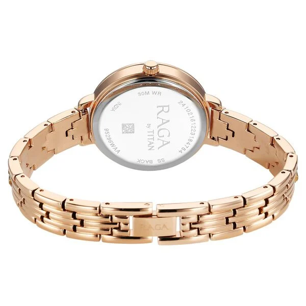 Titan Raga Showstopper Quartz Analog Pink Dial Metal Strap Watch for Women