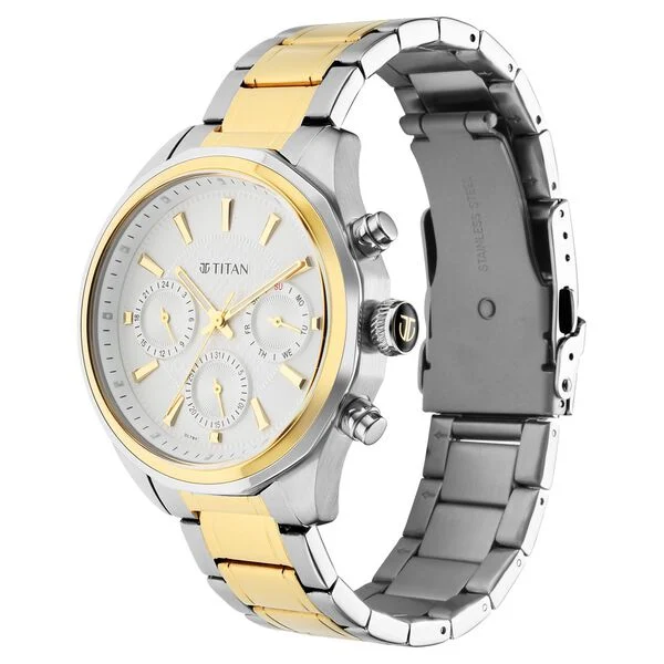 Titan Regalia Opulent Multifunction Silver Dial Silver Stainless Steel Strap Watch For Men