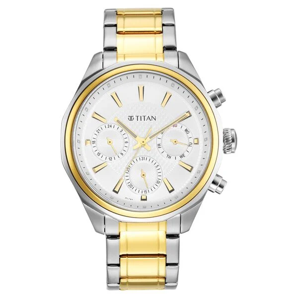 Titan Regalia Opulent Multifunction Silver Dial Silver Stainless Steel Strap Watch For Men