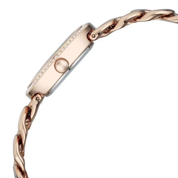 Titan Raga Spotlight Quartz Analog Grey Dial Rose Gold Metal Strap Watch For Women