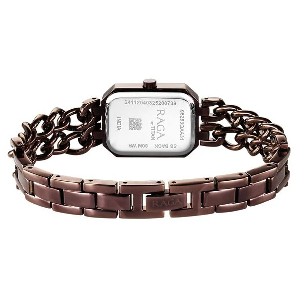 Titan Raga Showstopper Quartz Analog Brown Dial Metal Strap Watch For Women