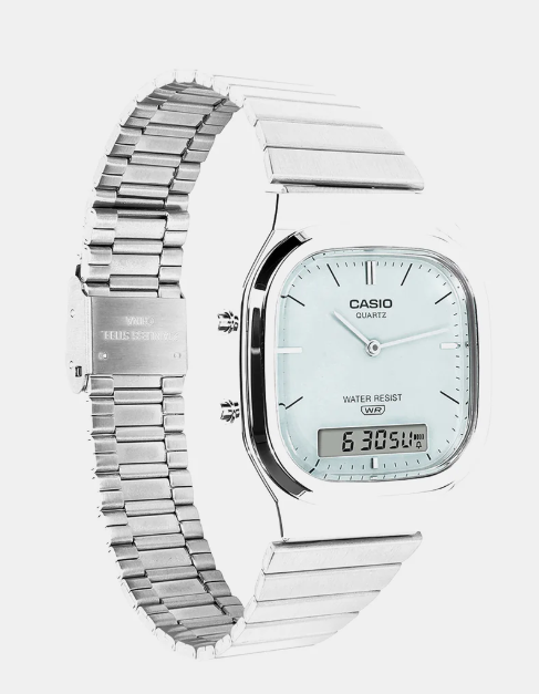 Classics Men Quartz Blue Dial Analog-Digital Stainless Steel Watch