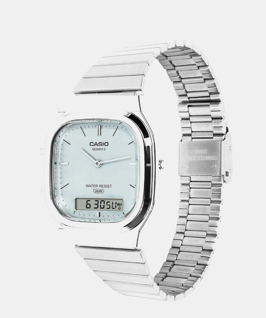 Classics Men Quartz Blue Dial Analog-Digital Stainless Steel Watch