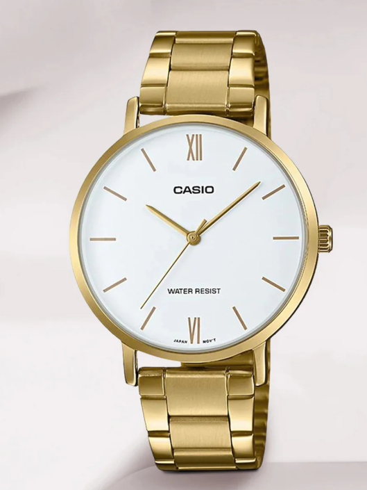 Casio Enticer Analog White Dial Women's Watch - LTP-VT01G-7BUDF