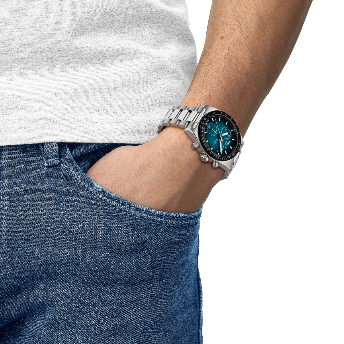 Tissot PR516 Men Blue Chronograph Watch