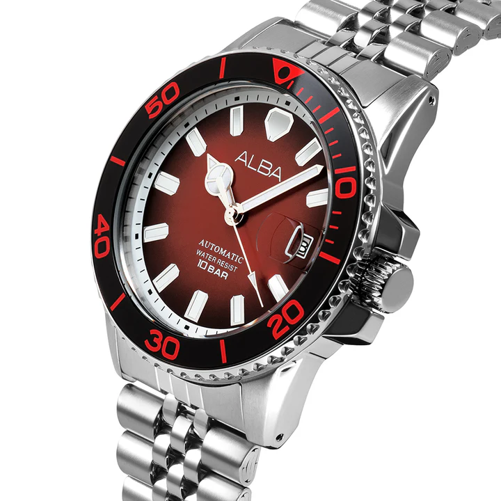 Burgundy Dial Automatic Watch