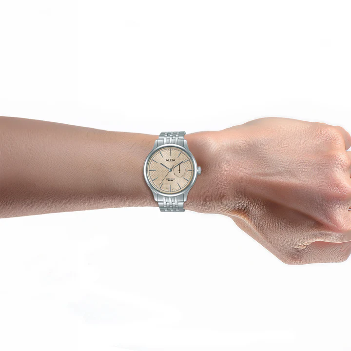 Ivory Dial Stainless Steel Watch