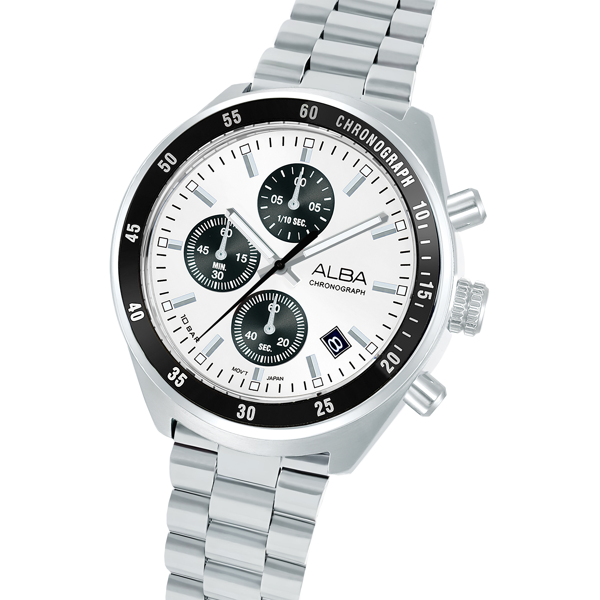 Alba Men's Active Quartz Silver Patterned Dial