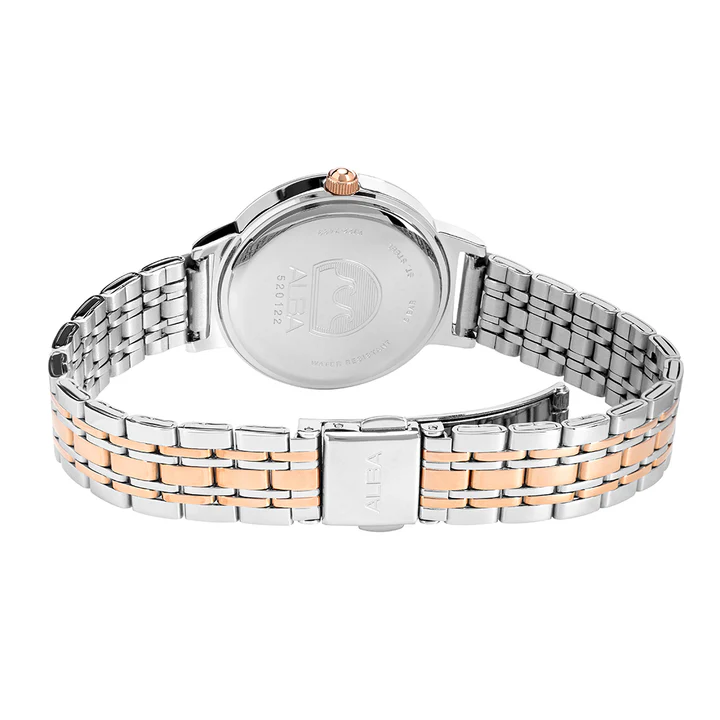 Peach Dial Dual Tone Watch
