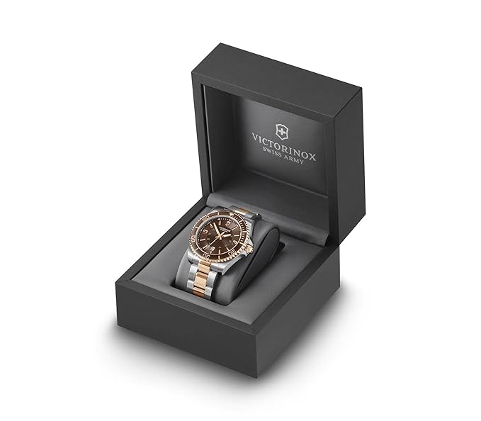 Victorinox Swiss Made Maverick, 43Mm, Brown Dial, Stainless Steel Bicolour Men's Analog Watch