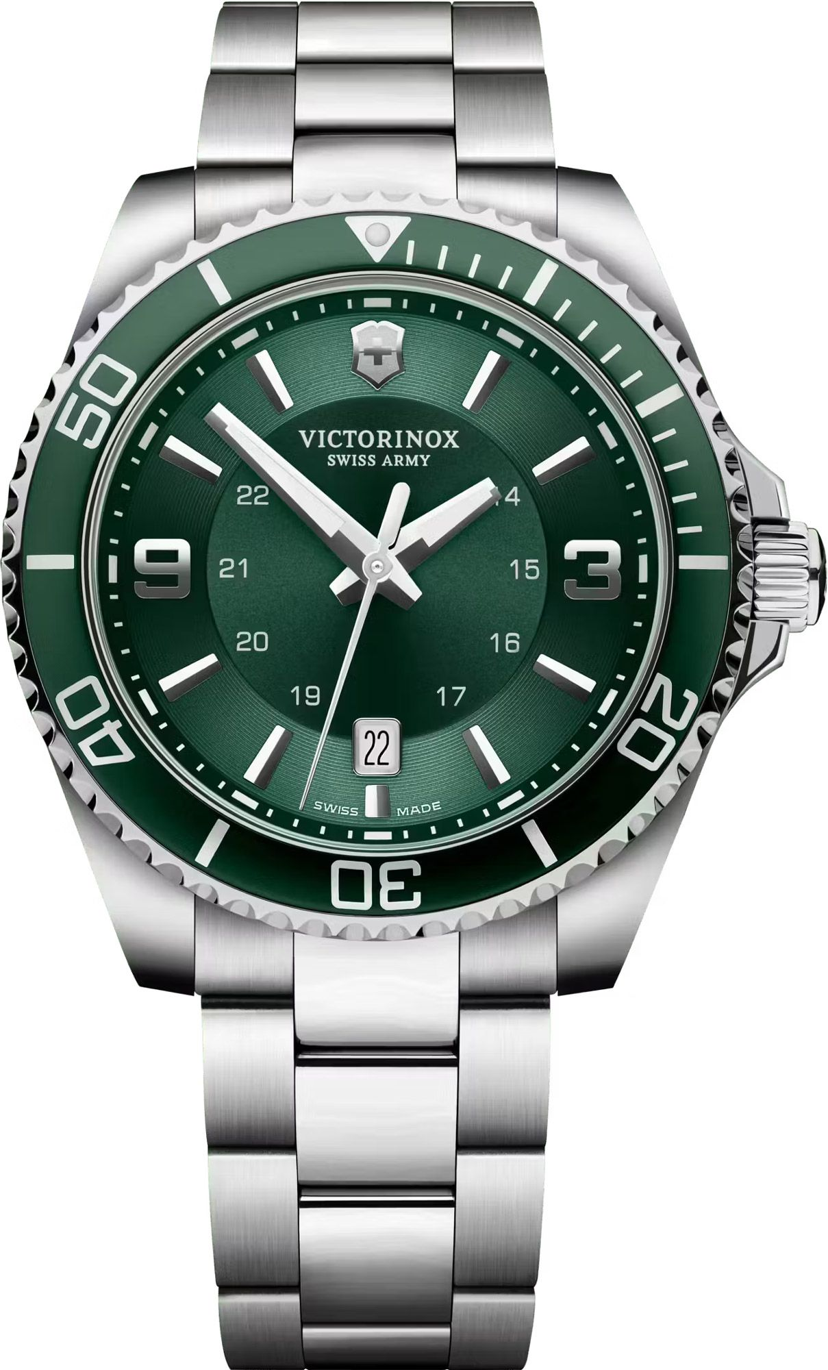 Victorinox Swiss Made Maverick, 43Mm, Green Dial, Stainless Steel Men's Analog Watch