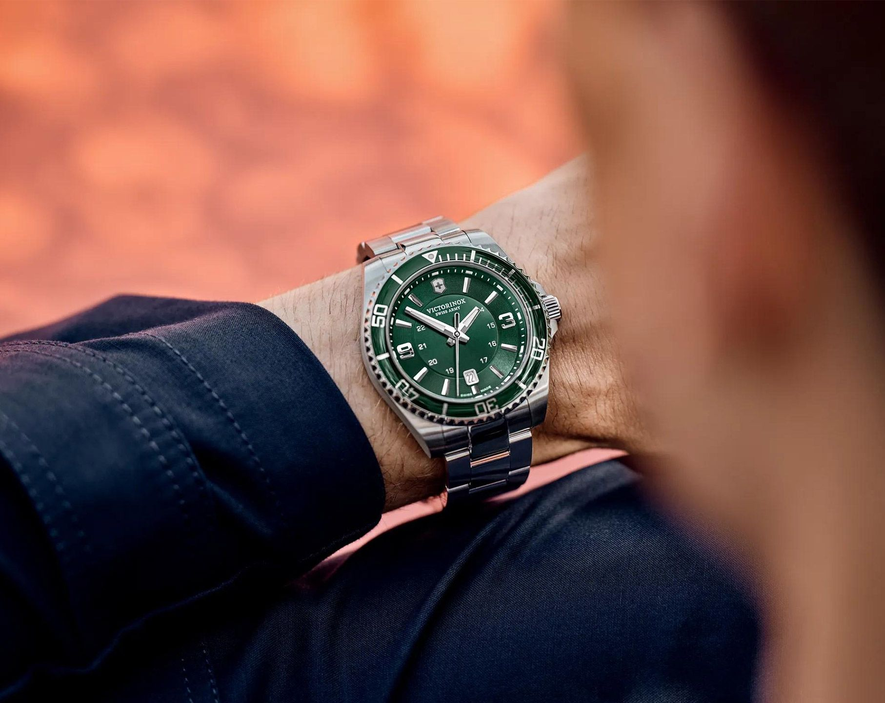 Victorinox Swiss Made Maverick, 43Mm, Green Dial, Stainless Steel Men's Analog Watch