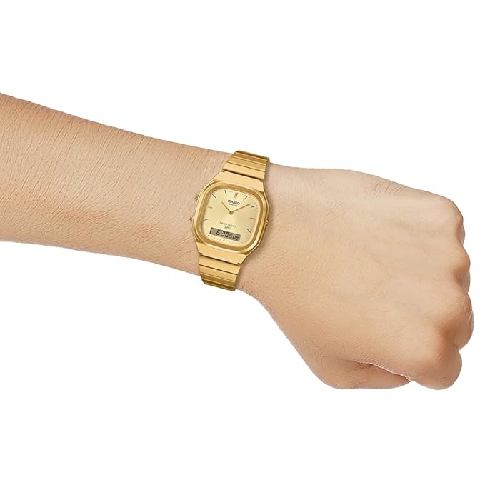 Casio Vintage Analog-Digital Gold Dial Unisex