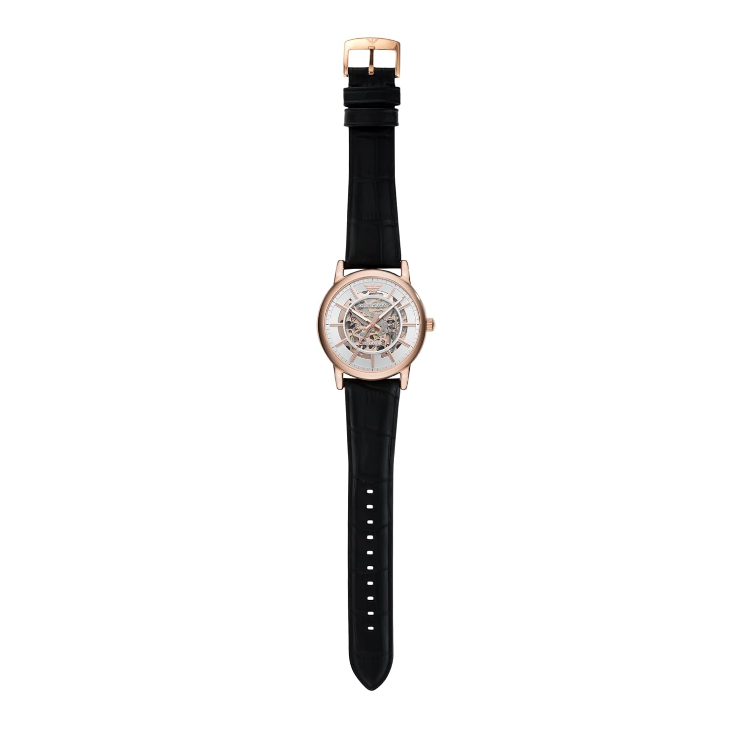 Emporio Armani Leather Analog Silver Dial Men Watch