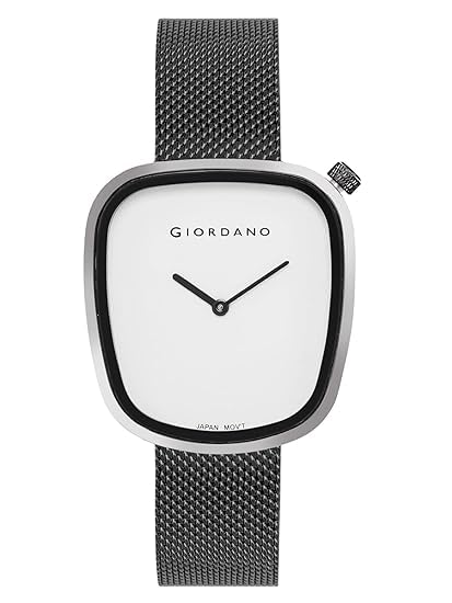 Giordano Analog Wrist Watch for Women with Stylish Metal Strap, Square dial and 3 Hand Mechanism