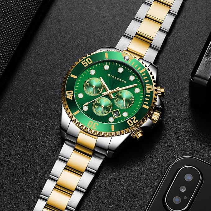 GIORDANO Multi-Function Analog Wrist Watch for Men Water Resistant with Classy Dial and Strap|Compliment Your Look|Ideal Gift for|Men's