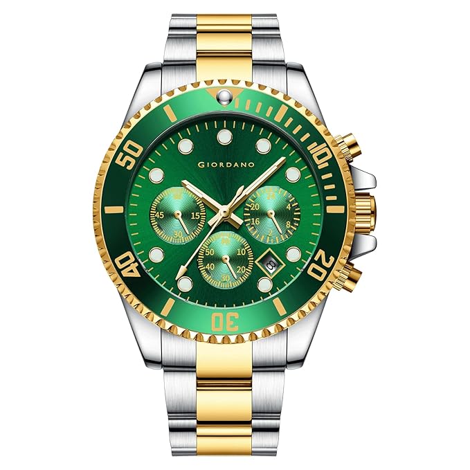 GIORDANO Multi-Function Analog Wrist Watch for Men Water Resistant with Classy Dial and Strap|Compliment Your Look|Ideal Gift for|Men's