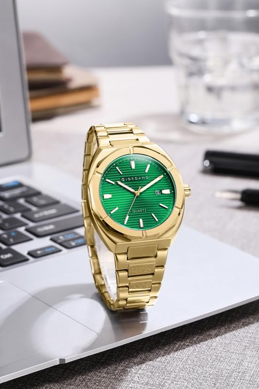 Giordano Modern Watch for Men – Textured Dial, Date Display and Stainless Steel Strap