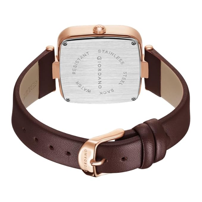 Giordano Monogram Watch for Women Dial with Metal & Leather Strap Fashionable Design, Water Resistant Quartz Analog – Perfect for Casual & Office Wear